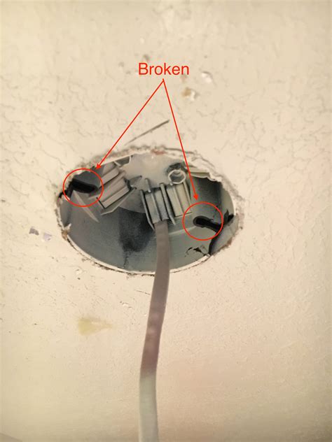 my ceiling junction box is falling through the drywall|junction box replacement.